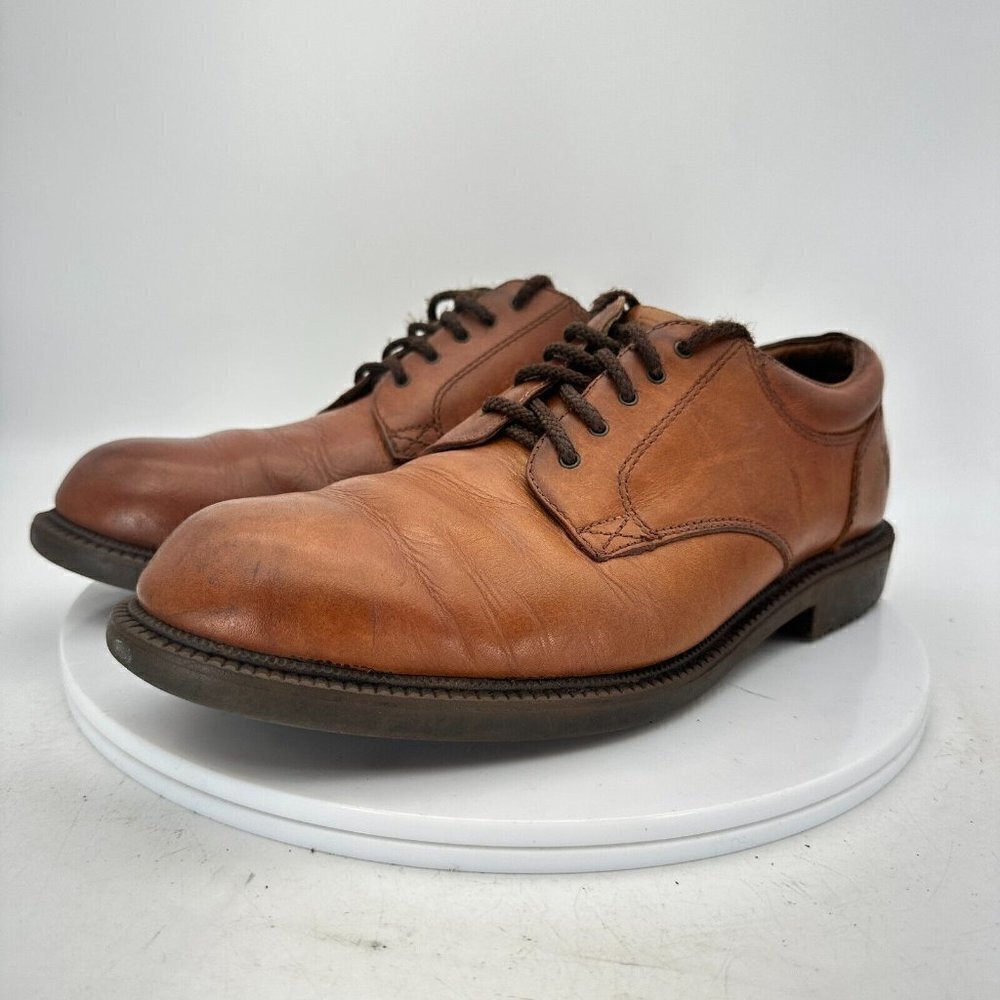 Frye Mathew Men Size 9.5 M Derby Plain Toe Dress Shoes Brown Leather 84875 - Picture 2 of 13
